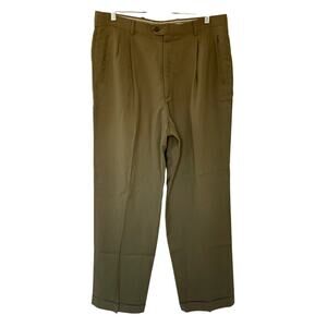 Giorgio Sanetti Lanificio di Schio super 100s merino‎ brown beige men's pants 36